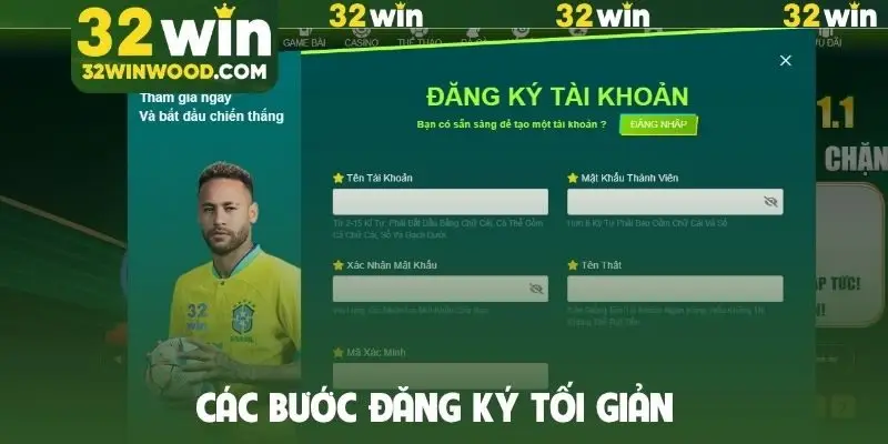 Các bước đăng ký tối giản