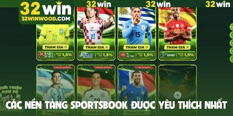 Các nền tảng sportsbook được yêu thích nhất