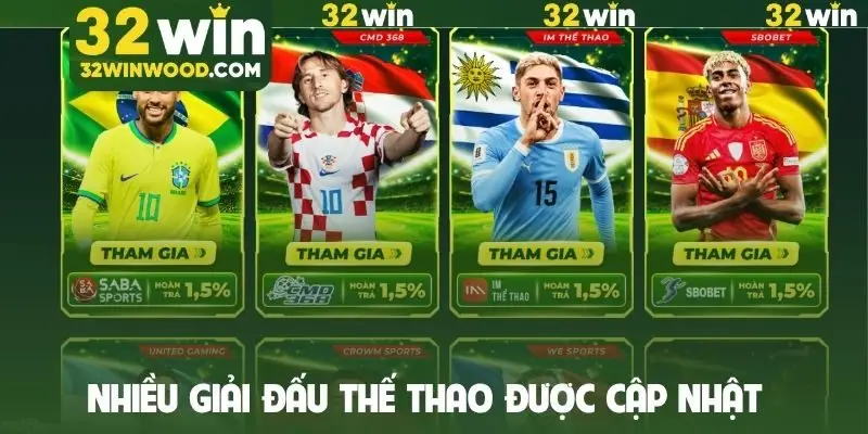 Nhiều giải đấu thế thao được cập nhật