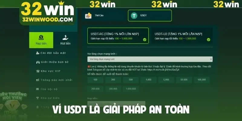 Ví USDT là giải pháp an toàn